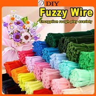 100Pcs DIY Multicolour Fuzzy Wire Bouquet Material Twisted Stick Craft Flower Children Handmade Toy 