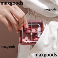 MAXGOODS1 Mini Pill Box, Colorful 4-Cell Travel Pill Box, Portable Plastic Pill Storage Box Medicine