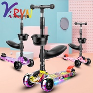 ViRYN Children Scooter Four Wheel Foldable Flashing Wheel Music Type 2 To 10 Years Old Scooter
