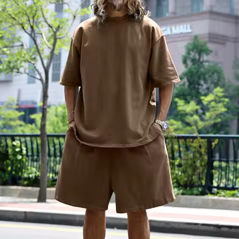 Euro America Cross Border 2024 Plus Size Casual Men's Suit Loose Casual Breathable Cool Short Sleeve