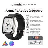 Amazfit Active 2 Square Smart Watch 43mm, GPS Maps with Direction, Fitness Tracker, 10 Day Battery, 