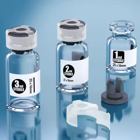 Clear Sterile Empty Vials With Locking Cap And Self Healing Injection Port,Buckle Glass Sample Vial 