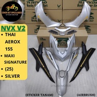 (STICKER TANAM/AIRBRUSH) RAPIDO COVER SET YAMAHA NVX V2 THAILAND AEROX-155 MAXI SIGNATURE (25) SILVER