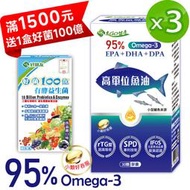 3入組 促銷中【好朋友】95% Omega-3高單位魚油 EPA+DHA+DPA 30顆/盒 (原價1280/盒)