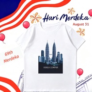 100CM-5XL Baju 2026 Hari Merdeka Malaysia T-shirt Independence Day 69th Merdeka Cotton Unisex Tee St