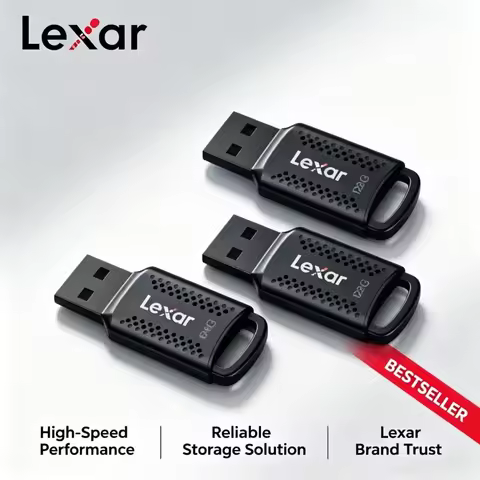 Lexar USB Flash Drive V400 USB 3.2 Original Flash U Disk 32GB 64GB 128GB Black Memory Stick for Comp
