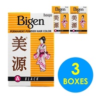 Bigen Powder Hair Dye A Black (3 Boxes)