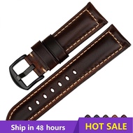 High Quality Brown Vintage Oil Wax Quick Disassembly Leather Watch Band 18mm 20mm 22mm 24mm 26mm For Samsung Gear S3 Fossil Watch Strap Stainless Steel Buckle