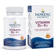 Nordic Vitamin D3+K2,2000 IU D3, Orange Flavor, 60 Tablets, VCTV.
