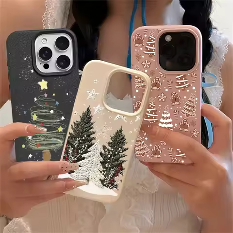 Trendy Christmas Tree Pattern Case For OPPO Reno 13 14 12 11 10 Pro 13F 12F 11F 5G 7 4G 5 6 Lite 8T 