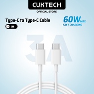 CUKTECH 60W 3A Type-C to Type-C Fast Charging Cable for iP16/15 Macbook Xiaomi Samsung Realme Oppo V