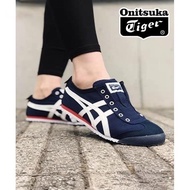 (ของแท้) Onitsuka ผ้าใบบุรุษสุภาพสตรีกีฬารองเท้าวิ่งรองเท้าสีฟ้าสีขาว