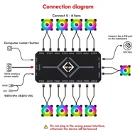BT ARGB PWM Fan Hub 5V 3PIN ARGB 4PIN PWM  Case Fan Hub Controller  Power