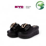AH2 NYC Kasut Perempuan Julianna Slip-On Platform Wedges -N82504-KT01SV-1-BLACK