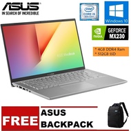 Asus Vivobook A409F-JEB097T (i5-8265U,4GB,M.2SSD 512GB,14.0 FHD,MX230-2GB,W10H) TRANSPERANT SILVER