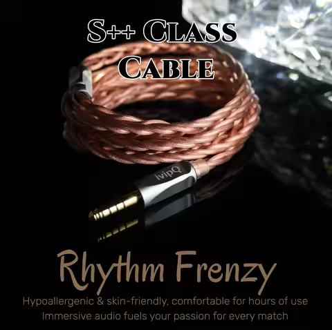 IvipQ-570 Rhythm Frenzy HIFI IEM Cable Class S with 0.78-2PIN Dual 3.5mm for In-Ear Monitors JUZEAR 