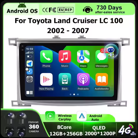 Android 16 Auto For Toyota Land Cruiser LC 100 2002 - 2007 For Lexus LX470 J100 2 II 2002 - 2007 Car