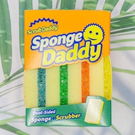 ฟองน้ำทำความสะอาดอเนกประสงค์ Sponge Daddy Dual-Sided Sponge+Scrubber 4 Count (Scrub Daddy®) ฟองน้ำคล