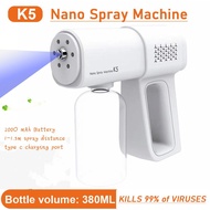 rtable Atomizer Wireless Nano Blue Light Steam Spray Disinfection Sprayer Gun USB Charging Sterilizing Nano Spray Gun K5