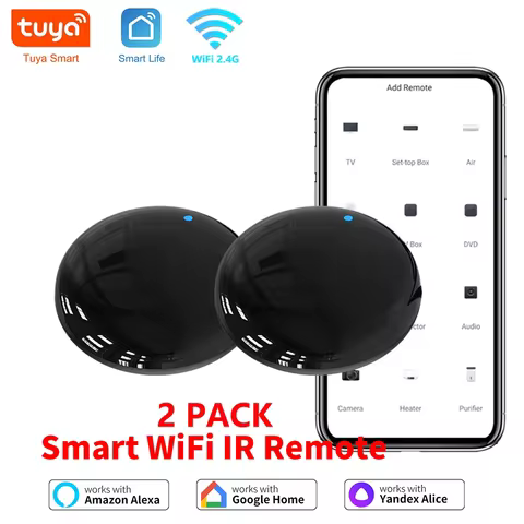 Tuya WiFi IR Remote 2PACK For Smart Home APP SmartLife Remote Control For TV AC Remote Works with Al