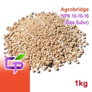 1kg Baja Agrobridge NPK 16-16-16 Separa Serbuk / Cap Jambatan Fertilizer / Baja Subur / Baja Sebatia