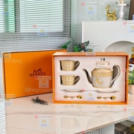 HERMES (愛馬仕) 【皇馬】【一壺雙杯碟】【雙杯碟】  喬遷 禮物 入貨 餐具 西餐 咖啡杯 茶壺 茶杯 碗碟 手信