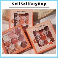 🔥READY STOCK🔥 Kiss Beauty 9 Colour Eyeshadow/Kiss Beauty 水蜜桃9色眼影