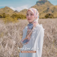 Koyu Hijab Segiempat Motif Viney Jepang Abstrak Beach Sand
