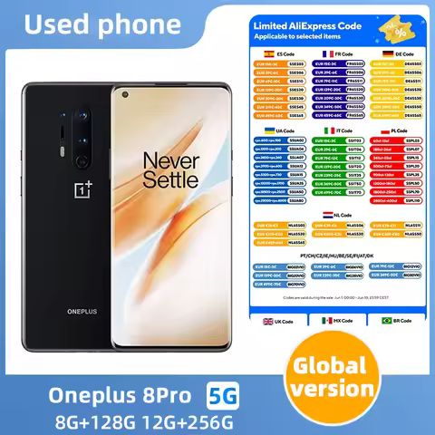 Oneplus 8 Pro 5G SmartPhone CPU Qualcomm Snapdragon 865 Battery capacity 4510mAh 48MP Cameraoriginal