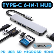 Shavalife USB Type C Hub Converter Adaptor 6-in-1 & 4-in-1 Type-C Hub Adaptor