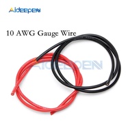1 Pair 2M 10AWG 12 13 14 16 18 20 22 24 26 28 30AWG Gauge Wire Silicone Flexible Copper Stranded Cables For Black and Red