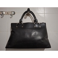 ELLE Leather Handbag, black, women's Leather bag