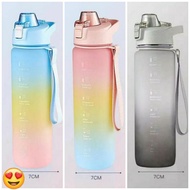 1 liter Pastel Drinking Bottle - 1 liter Gradient Bottle - 1 liter Motivational Drinking Bottle - La
