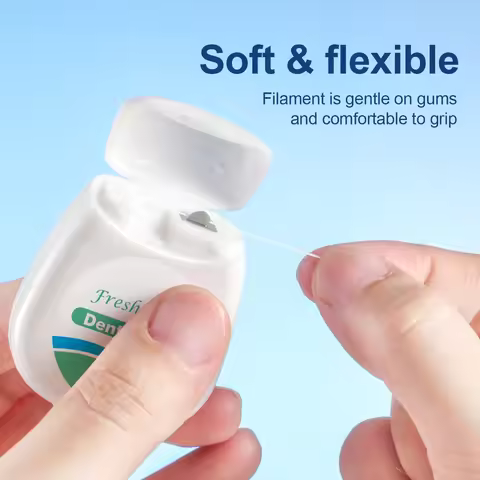 1-12PCSWhite Mint Dental Floss Roll Ultra-Fine Household Light Luxury Dental Floss Roll - Portable M