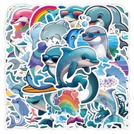 10/50Pcs Funny Dolphin Cartoon Stickers for Laptop Skateboard Suitcase Phone Waterproof Sticker Kid Toy