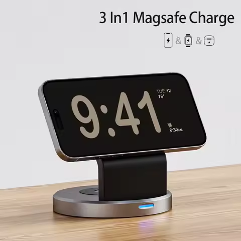 3 In 1 Magnetic Wireless Charger Stand For iPhone 16 15 14 13 Pro Max iWatch AirPods Station Dock Ma