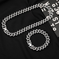 silver necklace pearl necklace necklace European American High-End Atmospheric Full Diamond Hip-Hop 