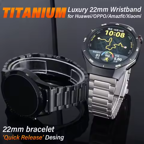 MEN Titanium Strap for Huawei GT 5 Pro GT5 GT4 GT3 46mm Luxury 22mm Titanium Band for OPPO Watch X2 
