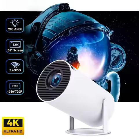 2026 New Portable Outdoor Projector 4K WiFi 1080P HD 1280*720P LED Home Cinema Video Movie Projector