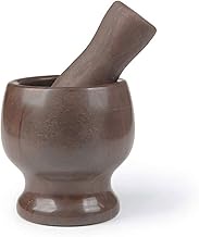 GIENEX Mortar and Pestle Set, Guacamole Bowl Polished Natural Marble Stone, Grinder And Crusher
