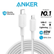 Anker 322 USB C to Lightning Cable 60W iPhone Cable 10ft Fast Charging Cable MFi Cable for iPhone, iPad, Airpods (A81B7)