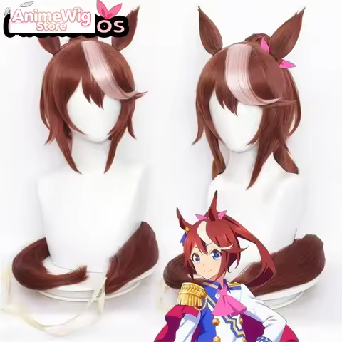 Tokai Teio Cosplay Wig With Ears and Tail MiukoCosplay Game Umamusume:Pretty Derby Cosplay