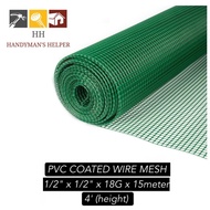 4FT 19G 1/2'' X 1/2'' GREEN PVC COATED GALVANIZED WELDED WIRE MESH NET BRC NETTING JARING BESI