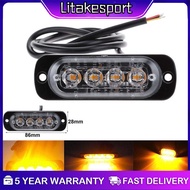 [litakesport] 12V- 24V Warning Light 4 LED Bar Car Truck Strobe Flash Emergency Light Lamp