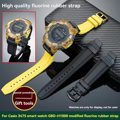 gbd-h1000 Fluororubber watchband for G-SHOCK Casio Smart Watch 3475 GBD-H1000 Series Modified Sports