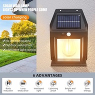 Solar Wall Light Outdoor Lighting (Warm Light) Motion Sensor Night Light Led Lampu Solar Dinding Lig