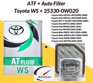 (100% Original) Toyota ATF WS Auto Transmission oil (4L) TOYOTA  WISH VIOS ALTIS CAMRY ALPHARD INNOVA PRIUS HILUX FORTUNER 08886-02305 น้ำมันเกียร์