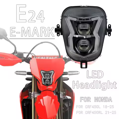 E24 LED Headlight Headlamp For Honda CRF450RL CRF450L CRF 450 RL L 2018-2023 2024 2025 Motorcycle Li