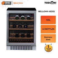 Tuscani BELLONA 45SS Wine Chiller 42 Bottles Stainless Steel Door Single Zone Bello Vino - BELLONA45