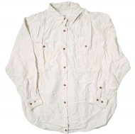 เสื้อเชิ้ตแขนยาวผ้าฝ้ายผสมลินินทรงโอเวอร์ไซส์ R JUBILEE ผลิตในญี่ปุ่น รุ่น RJ2006 9020 ไซส์ S สีธรรม